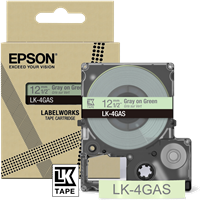 Epson LK-4GAS Schriftband Grau auf Hellgrün
