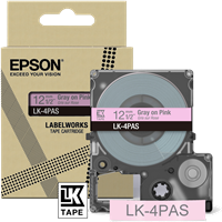 Epson LK-4PAS tape Gray on Pink