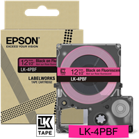Epson LK-4PBF tape black on Pink