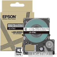 Epson LK-4TWJ Schriftband Weiss auf Transparent