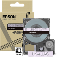 Epson LK-4UAS tape Gray on Lavender