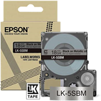 Epson LK-5SBM Schriftband Schwarz auf Silber