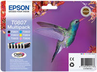 Epson T0807 Černá / tyrkysová / purpurová / žlutý / azurová (světlo) / purpurová (světlo)