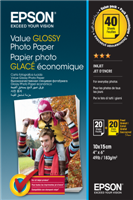 Epson Value Glossy Photo Paper 10x15cm Blanc