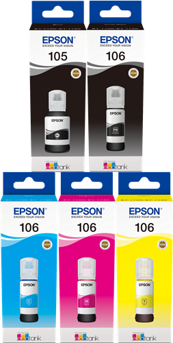 Epson 105/106 Pack Preto / Preto (foto) / Cyan / Magenta / Amarelo