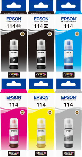 Epson 114 Pack Preto / Preto (foto) / Cyan / Magenta / Amarelo / Gris