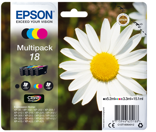 Epson 18 Pack Preto / Cyan / Magenta / Amarelo