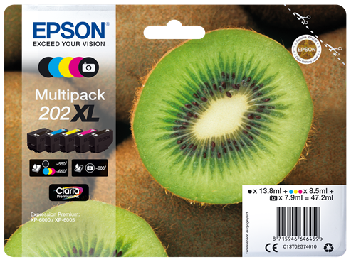Epson 202XL Pack Preto / Cyan / Magenta / Amarelo