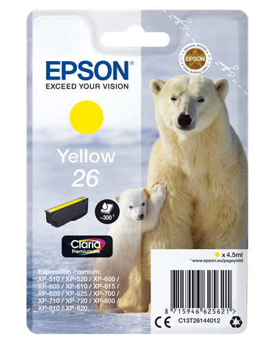 Epson 26 Amarelo Cartucho de tinta