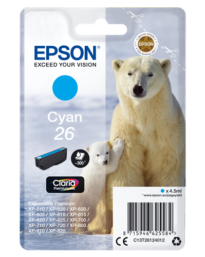 Epson 26 Cyan Cartucho de tinta