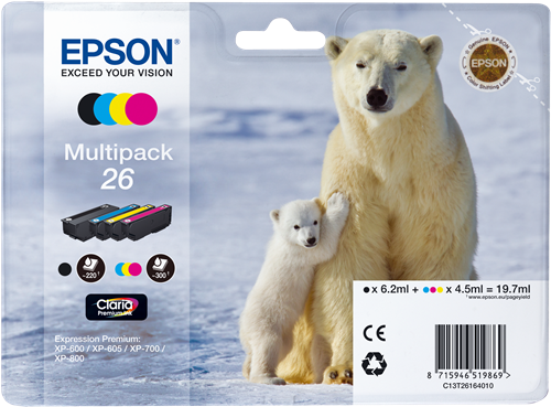 Epson 26 Multipack zwart / cyan / magenta / geel