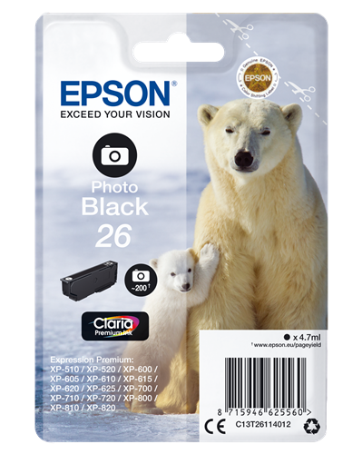 Epson 26 Preto (foto) Cartucho de tinta