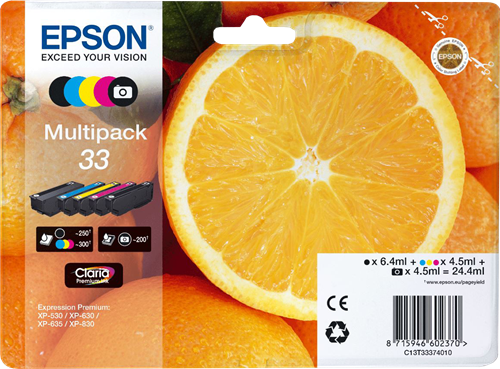 Epson 33 Pack Preto / Cyan / Magenta / Amarelo