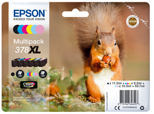 Epson 378XL Pack Preto / Cyan / Magenta / Amarelo / Cyan (claro) / Magenta (claro)