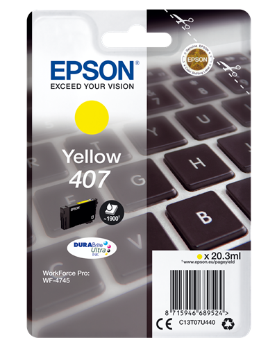 Epson 407 Amarelo Cartucho de tinta