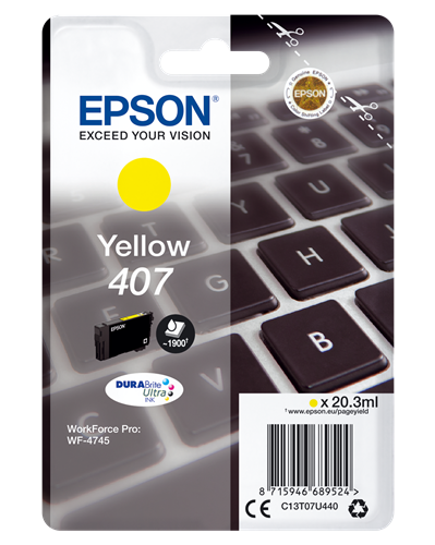 Epson 407 żółty kardiż atramentowy