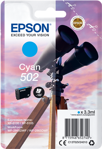 Epson 502 Cyan Cartucho de tinta