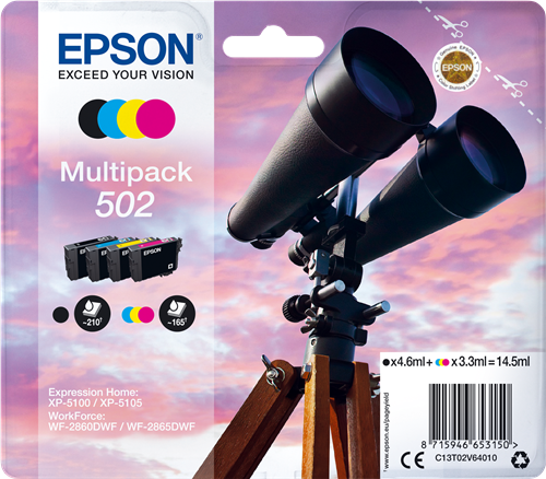 Epson 502 Pack Preto / Cyan / Magenta / Amarelo