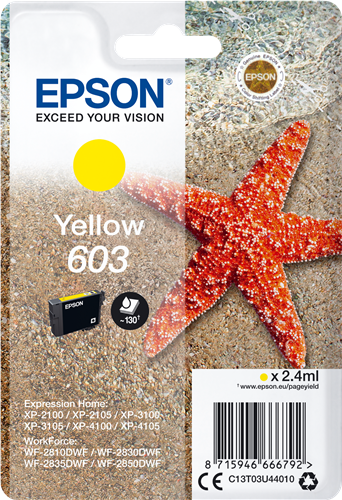 Epson 603 Amarelo Cartucho de tinta