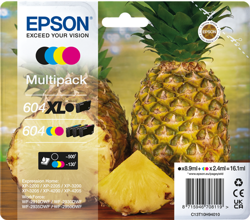 Epson 604 XL Multipack zwart / cyan / magenta / geel