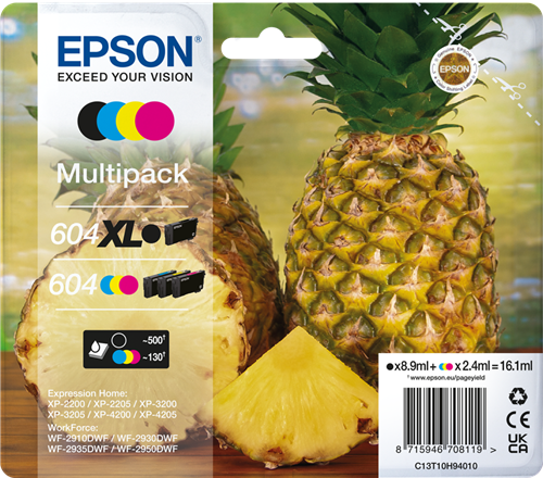 Epson 604 XL Pack Preto / Cyan / Magenta / Amarelo