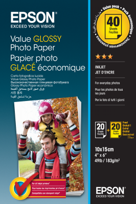 Epson Carta fotografica lucida Value 10x15cm Bianco