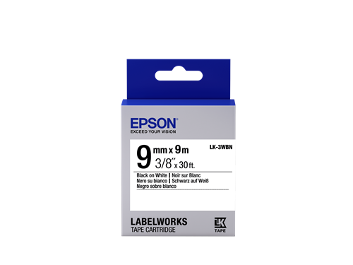 Epson LK-3WBN Cinta mecanográfico Negro sobre blanco