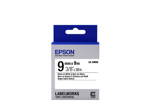 Epson LK-3WBN Fita rotuladora Preto sobre branco