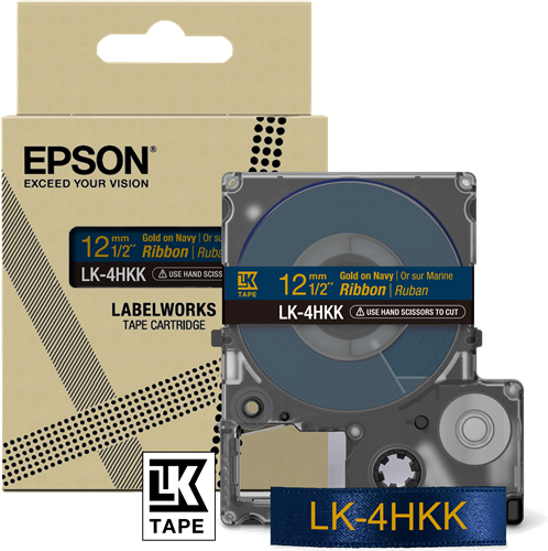 Epson LK-4HKK Fita rotuladora Dourado sobre azul-marinho