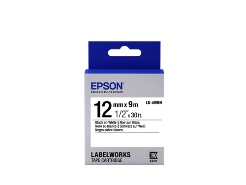 Epson LK-4WBN Cinta mecanográfico Negro sobre blanco