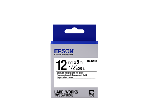 Epson LK-4WBN Fita rotuladora Preto sobre branco