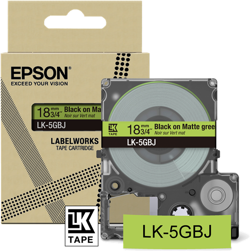 Epson LK-5GBJ Fita rotuladora PretosobreVerde