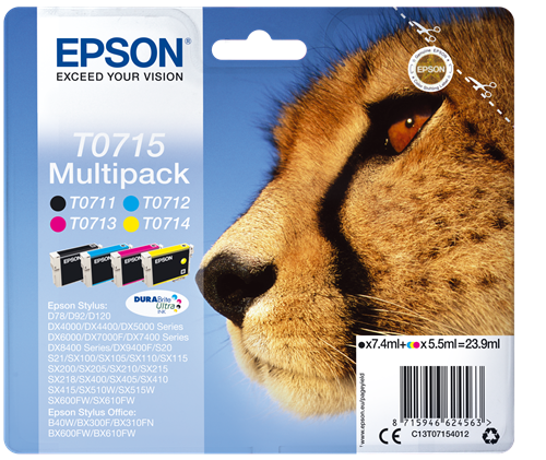 Epson T0715 Pack Preto / Cyan / Magenta / Amarelo