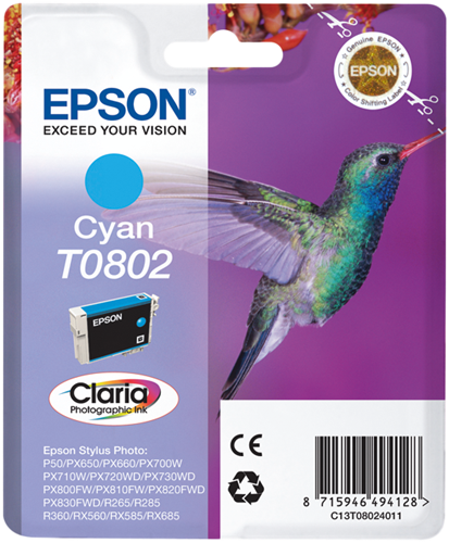 Epson T0802 Cyan Cartucho de tinta