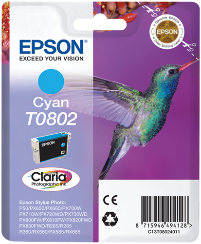 Epson T0802 cyan inktpatroon
