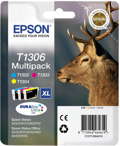Epson T1306 Pack Cyan / Magenta / Amarelo