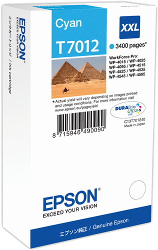 Epson T7012 XXL Cyan Cartucho de tinta