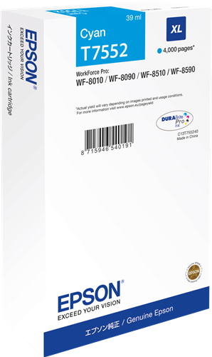 Epson T7552 XL cyan ink cartridge