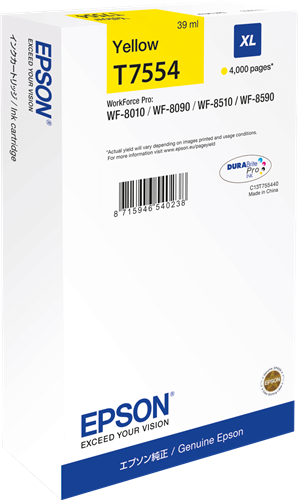 Epson T7554 XL Amarelo Cartucho de tinta
