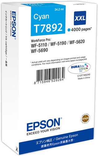 Epson T7892 XXL Cyan Cartucho de tinta