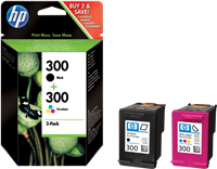 HP 300 Pack Preto / várias cores