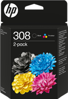 HP 308 Pack Preto / várias cores