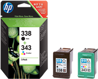 HP 338+343 Multipack nero / differenti colori