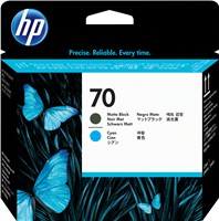 HP 70 Cabeça de impressão Cyan / Preto (opaco)