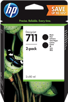 HP 711 Multipack Schwarz