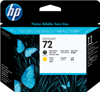 HP 72 Cabeça de impressão Amarelo / Preto (opaco)