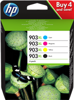 HP 903 XL Černá / tyrkysová / purpurová / žlutý