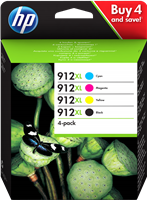 HP 912 XL Multipack zwart / cyan / magenta / geel