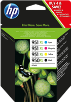 HP 950XL+951XL Pack Preto / Cyan / Magenta / Amarelo