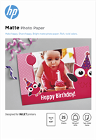 HP Papel fotográfico mate, 180 g/m², 10 x 15 cm Blanco